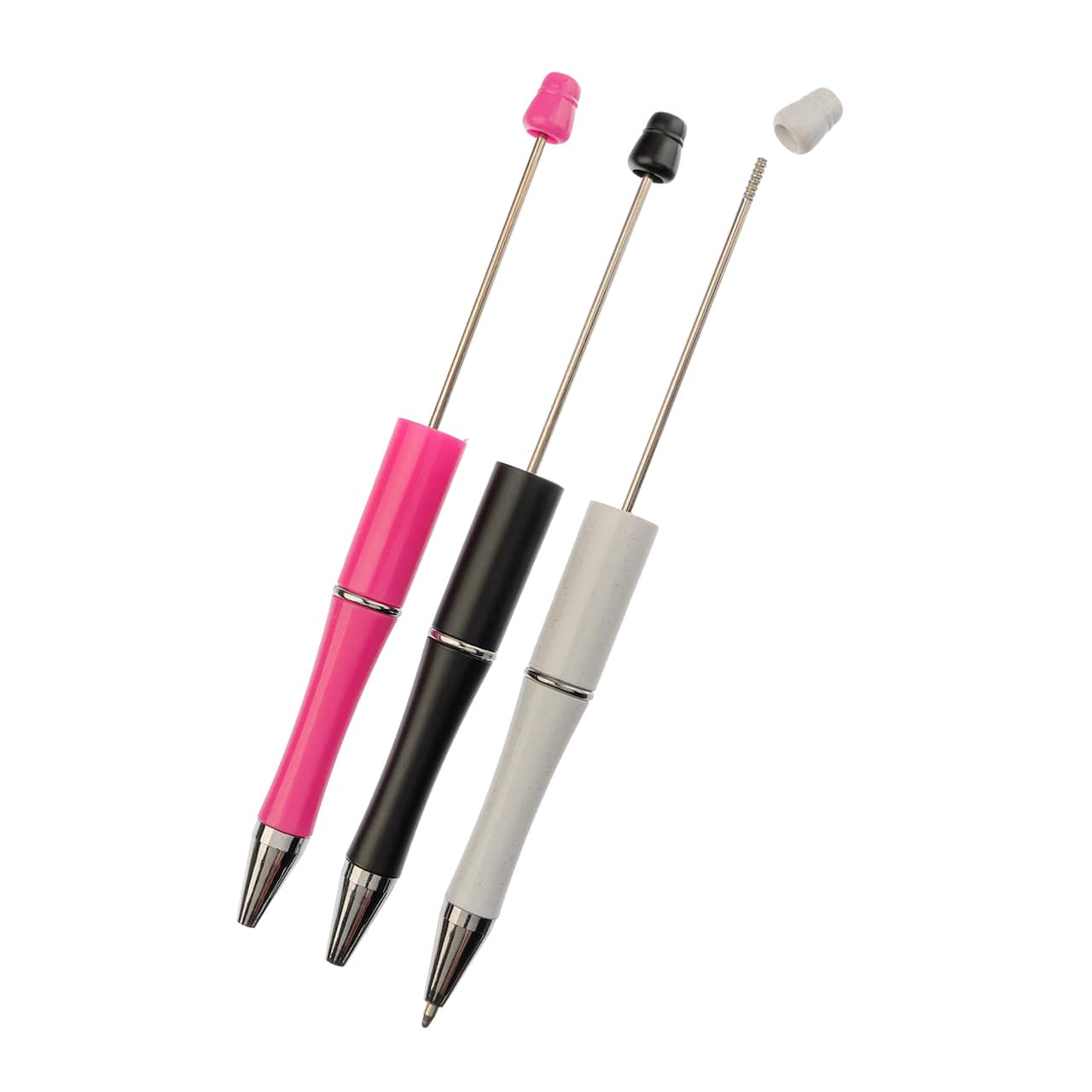 John Bead Super Cute Fuchsia, Black & White 3-Piece Beadable Pen Kit